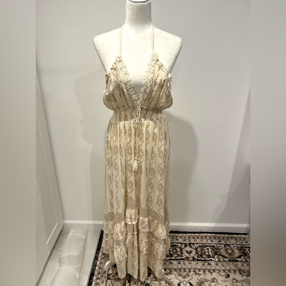 NWT Bohemian Cream Maxi Dress